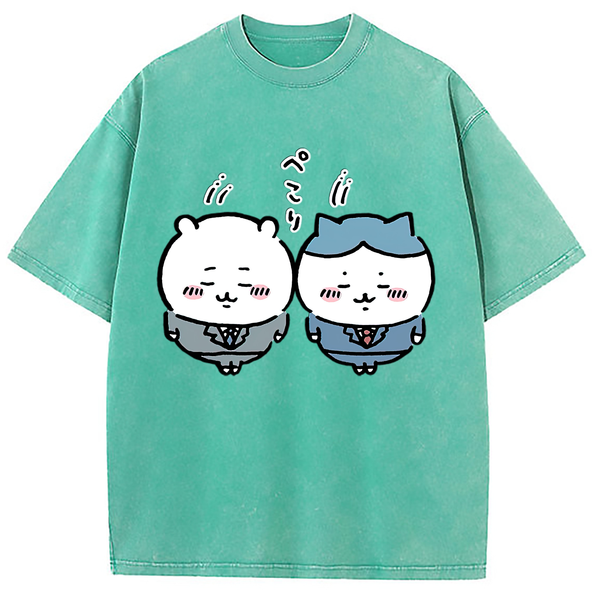 （画像用） ちいかわ ハチワレ Chii-kawa hachiware 綿100% ヴィンテージ風 半袖Tシャツ（フロントプリント）